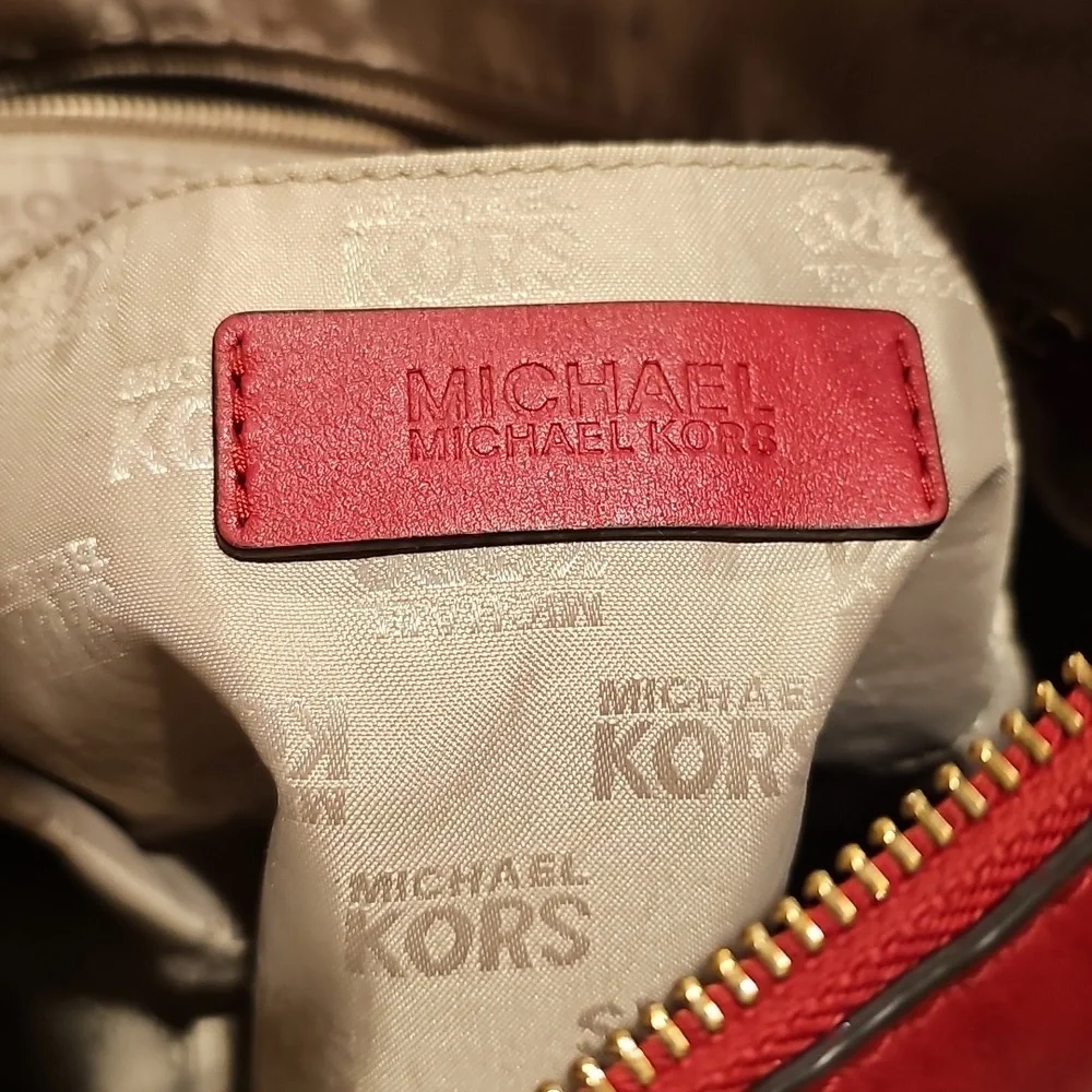 Michael Kors Red Leather Shoulder Bag Good Condition
